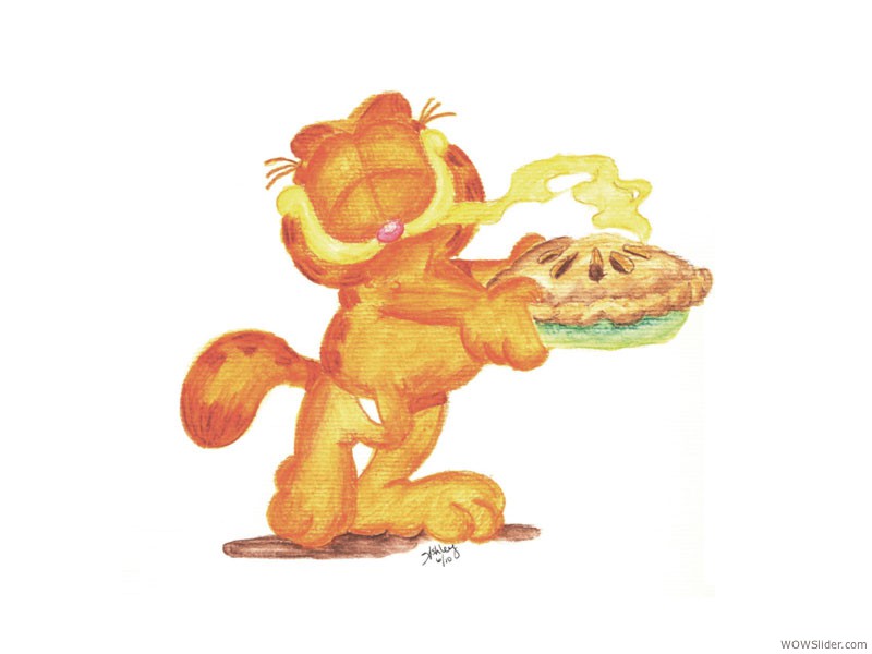 garfield pie watercolor